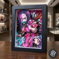 Cadre Paper Paint Art Handmade de Demon Slayer Nezuko - Shadow Box 3D Demon Slayer - Livraison internationale