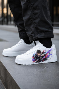 Levi Sneakers Unisexe Personnalisés Édition Limitée Attack on Titan X Levi Ackerman - Anime Custom Sneakers - Handmade - Streetwear Edition