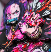 Cadre Paper Paint Art Handmade de Demon Slayer Nezuko - Shadow Box 3D Demon Slayer - Livraison internationale