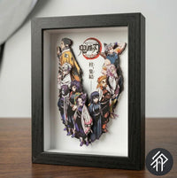 Cadre Paper Paint Art Handmade de Demon Slayer - Shadow Box 3D Demon Slayer - Livraison internationale