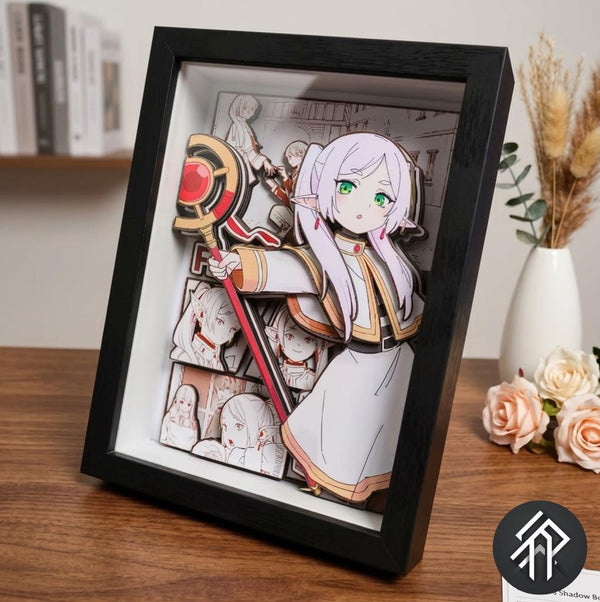 Cadre Paper Art Handmade de Frieren Anime - Shadow Box 3D Frieren - Livraison internationale