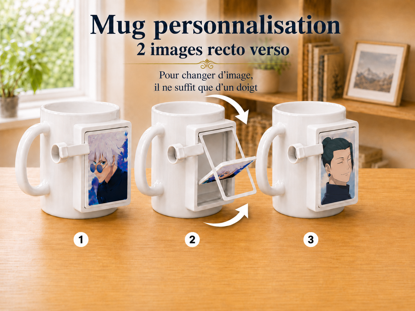 MUG personnalisable à image changeante – 2 photos recto verso