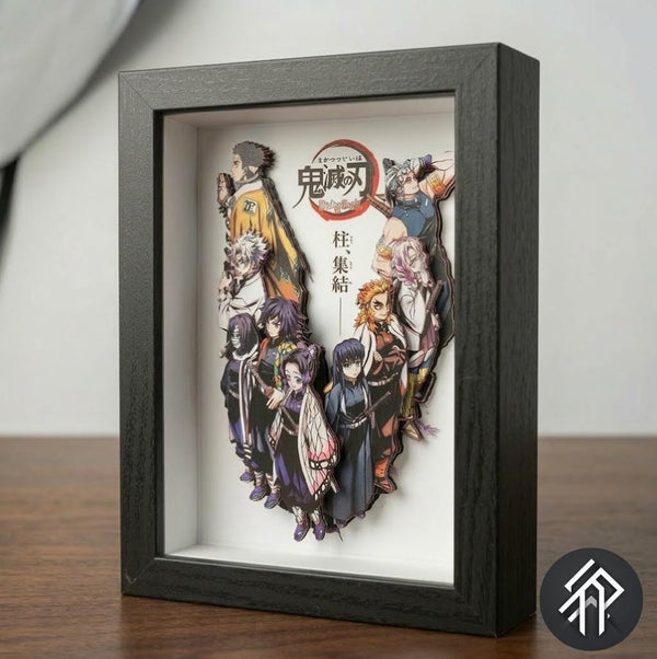 Cadre Paper Paint Art Handmade de Demon Slayer - Shadow Box 3D Demon Slayer - Livraison internationale