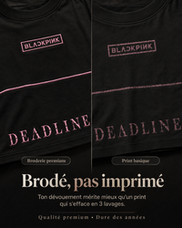 T-shirt UNISEXE brodé DEADLINE BLACKPINK Édition limitée
