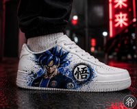 Sneakers Personnalisés Edition Limitée Unisexe Dragon Ball x PSG - Goku Customized Anime Sneakers - Handmade - Anime Art PSG Edition