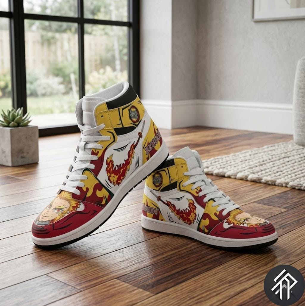 Demon Slayer Sneakers Unisex Rengoku - Customized Anime Sneakers - livraison internationale