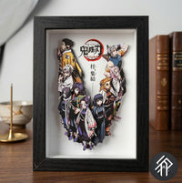 Cadre Paper Paint Art Handmade de Demon Slayer - Shadow Box 3D Demon Slayer - Livraison internationale